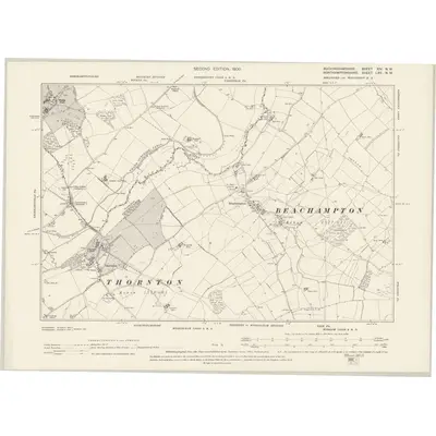 1898 Map of Buckinghamshire XIV.NW, 1900 Print