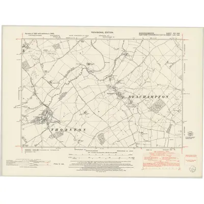 1950 Map of Buckinghamshire XIV.NW, 1952 Print
