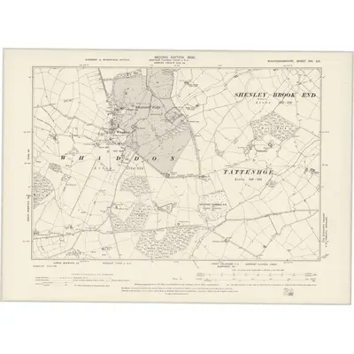 1898 Map of Buckinghamshire XIV.SE, 1900 Print
