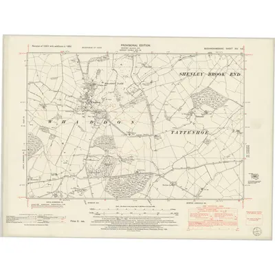 1950 Map of Buckinghamshire XIV.SE, 1952 Print
