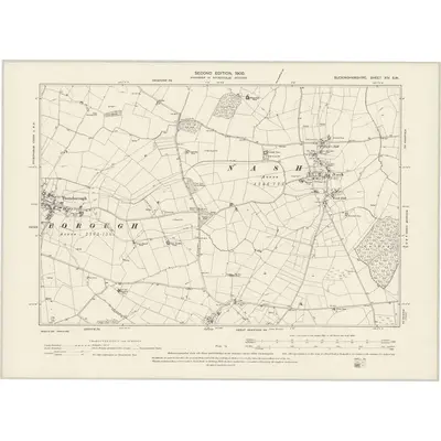 1898 Map of Buckinghamshire XIV.SW, 1900 Print