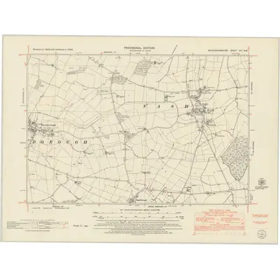 1950 Map of Buckinghamshire XIV.SW, 1952 Print