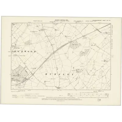 1898 Map of Buckinghamshire XIX.NE, 1900 Print