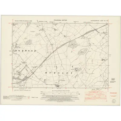 1950 Map of Buckinghamshire XIX.NE, 1952 Print