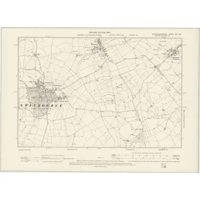 1898 Map of Buckinghamshire XIX.SE, 1900 Print