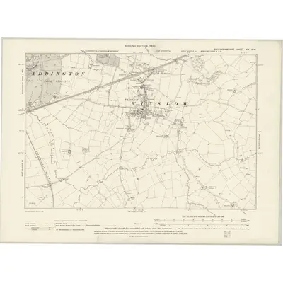 1898 Map of Buckinghamshire XIX.SW, 1900 Print