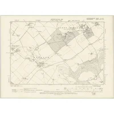 1897 Map of Buckinghamshire XL.NE, 1900 Print