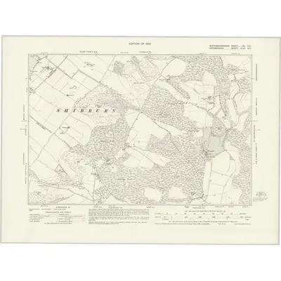 1918 Map of Buckinghamshire XL.SE, 1922 Print