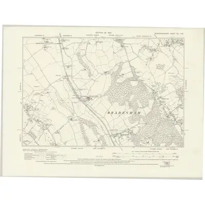 1919 Map of Buckinghamshire XLI.NE, 1922 Print