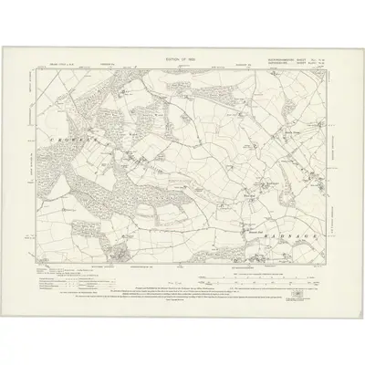 1919 Map of Buckinghamshire XLI.NW, 1922 Print