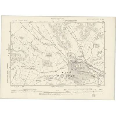 1897 Map of Buckinghamshire XLI.SE, 1900 Print