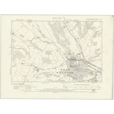 1919 Map of Buckinghamshire XLI.SE, 1922 Print