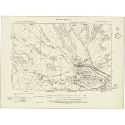 1938 Map of Buckinghamshire XLI.SE, 1945 Print