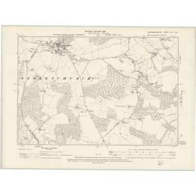 1897 Map of Buckinghamshire XLI.SW, 1900 Print