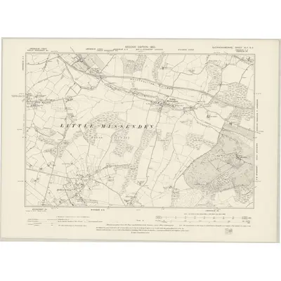1897 Map of Buckinghamshire XLII.NE, 1900 Print