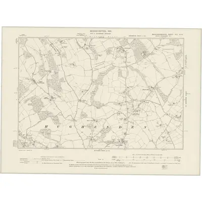1897 Map of Buckinghamshire XLII.NW, 1900 Print
