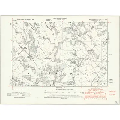 1938 Map of Buckinghamshire XLII.NW, 1944 Print