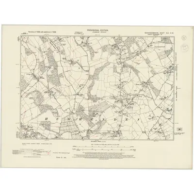 1938 Map of Buckinghamshire XLII.NW, 1944 Print