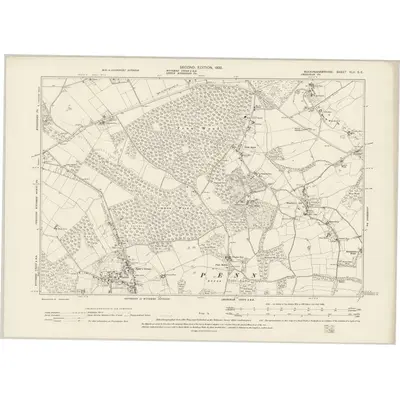 1897 Map of Buckinghamshire XLII.SE, 1900 Print