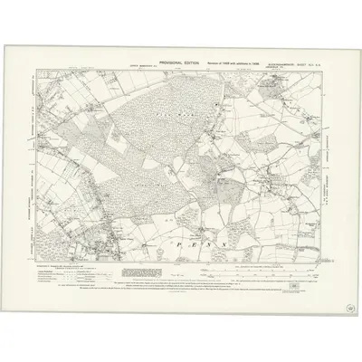 1938 Map of Buckinghamshire XLII.SE, 1944 Print