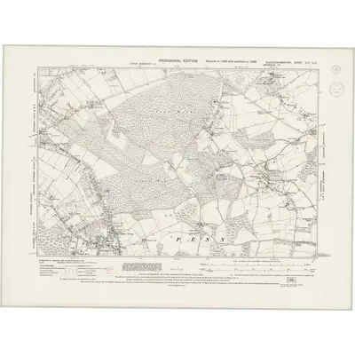 1938 Map of Buckinghamshire XLII.SE, 1944 Print