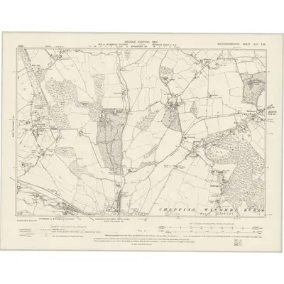1897 Map of Buckinghamshire XLII.SW, 1900 Print