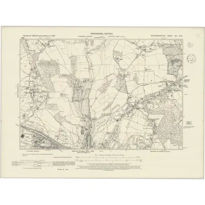 1938 Map of Buckinghamshire XLII.SW, 1945 Print