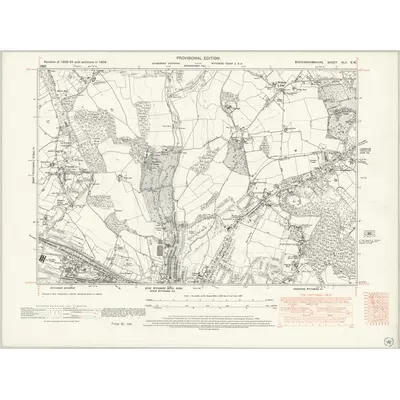 1938 Map of Buckinghamshire XLII.SW, 1946 Print