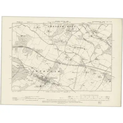 1897 Map of Buckinghamshire XLIII.NW, 1900 Print