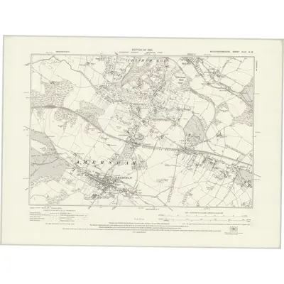 1923 Map of Buckinghamshire XLIII.NW, 1925 Print