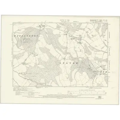 1919 Map of Buckinghamshire XLV.NE, 1922 Print