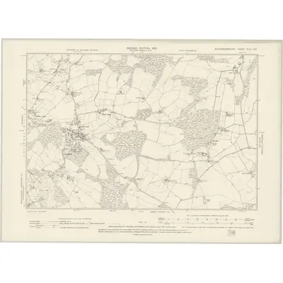 1897 Map of Buckinghamshire XLVI.NE, 1900 Print