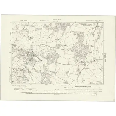 1919 Map of Buckinghamshire XLVI.NE, 1922 Print