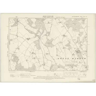 1897 Map of Buckinghamshire XLVI.SE, 1900 Print