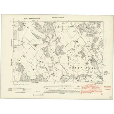 1938 Map of Buckinghamshire XLVI.SE, 1944 Print