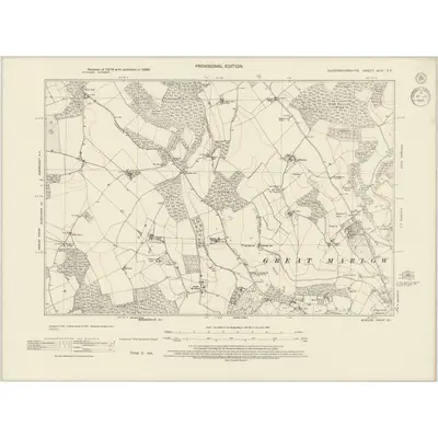 1938 Map of Buckinghamshire XLVI.SE, 1944 Print