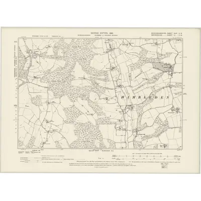 1897 Map of Buckinghamshire XLVI.SW, 1900 Print