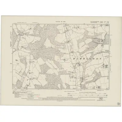1919 Map of Buckinghamshire XLVI.SW, 1943 Print