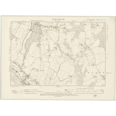 1897 Map of Buckinghamshire XLVII.NE, 1900 Print