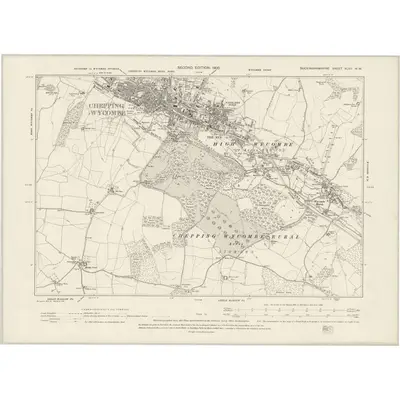 1897 Map of Buckinghamshire XLVII.NW, 1900 Print