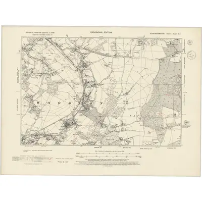 1938 Map of Buckinghamshire XLVII.SE, 1945 Print