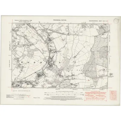 1938 Map of Buckinghamshire XLVII.SE, 1947 Print