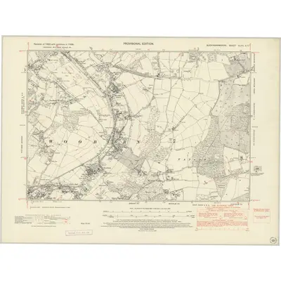 1938 Map of Buckinghamshire XLVII.SE, 1956 Print