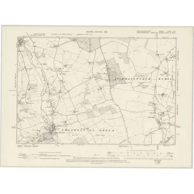 1897 Map of Buckinghamshire XLVIII.NE, 1900 Print