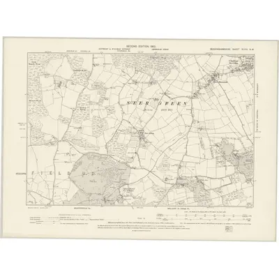 1897 Map of Buckinghamshire XLVIII.NW, 1900 Print