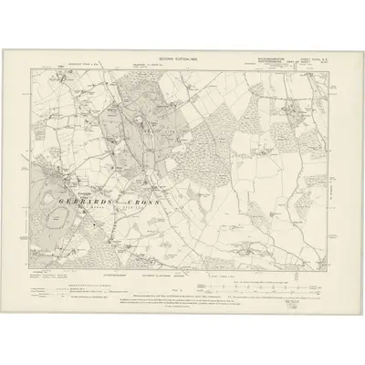 1897 Map of Buckinghamshire XLVIII.SE, 1900 Print