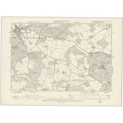 1897 Map of Buckinghamshire XLVIII.SW, 1900 Print