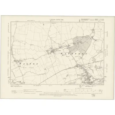 1898 Map of Buckinghamshire XV.NE, 1900 Print