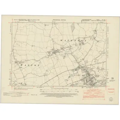 1950 Map of Buckinghamshire XV.NE, 1952 Print