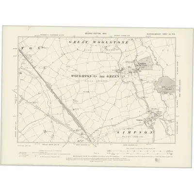 1898 Map of Buckinghamshire XV.NW, 1900 Print